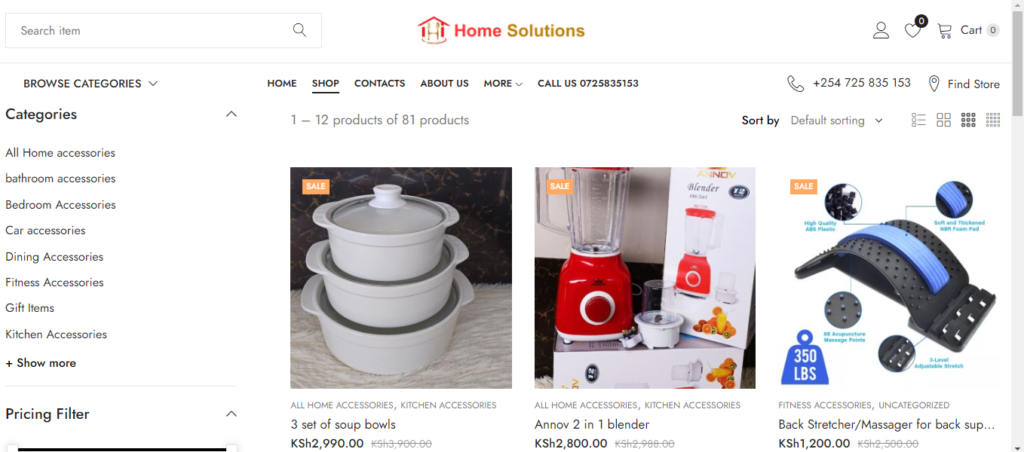 household accessories shop